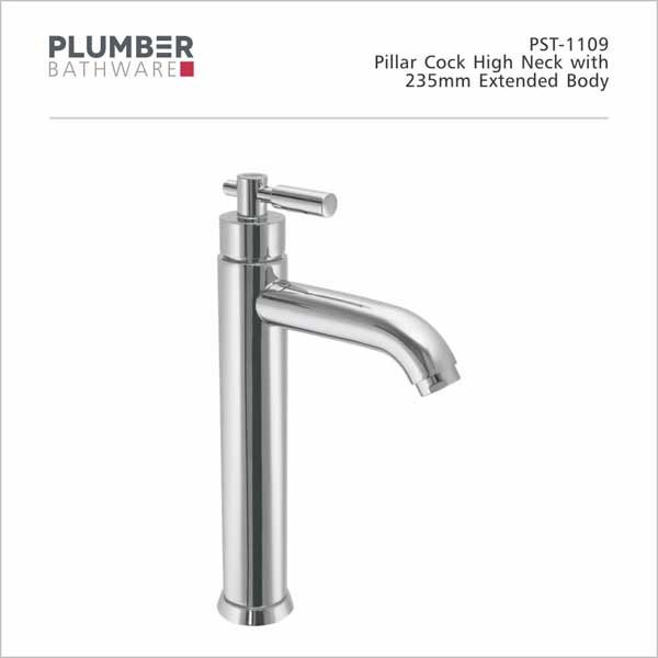 Plumber - Pristine Series - Single Lever Pillar Cock High Neck - PST-1109