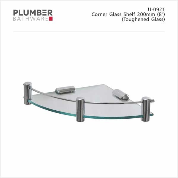 Plumber - Universal Accessories - Corner Glass Shelf 200 mm - U-0921