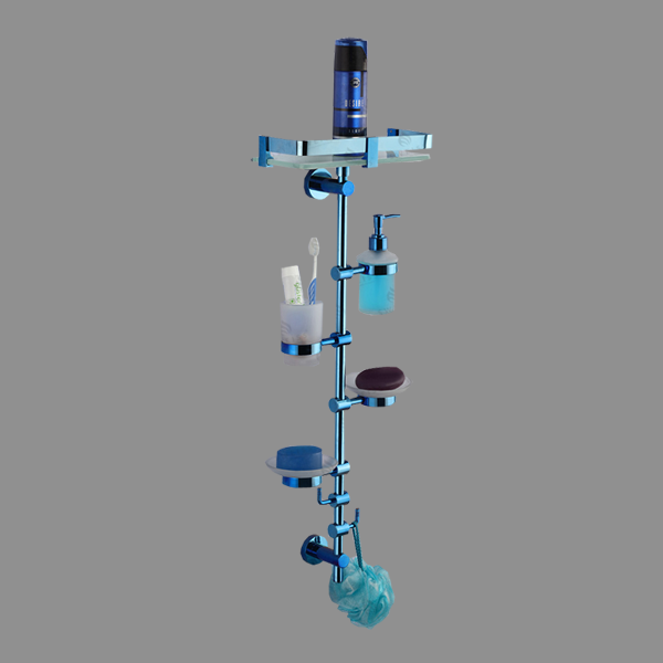 Sweiss Brand - Ultimate Series - Bath Pole (Blue PVD + Glass + Shelf)